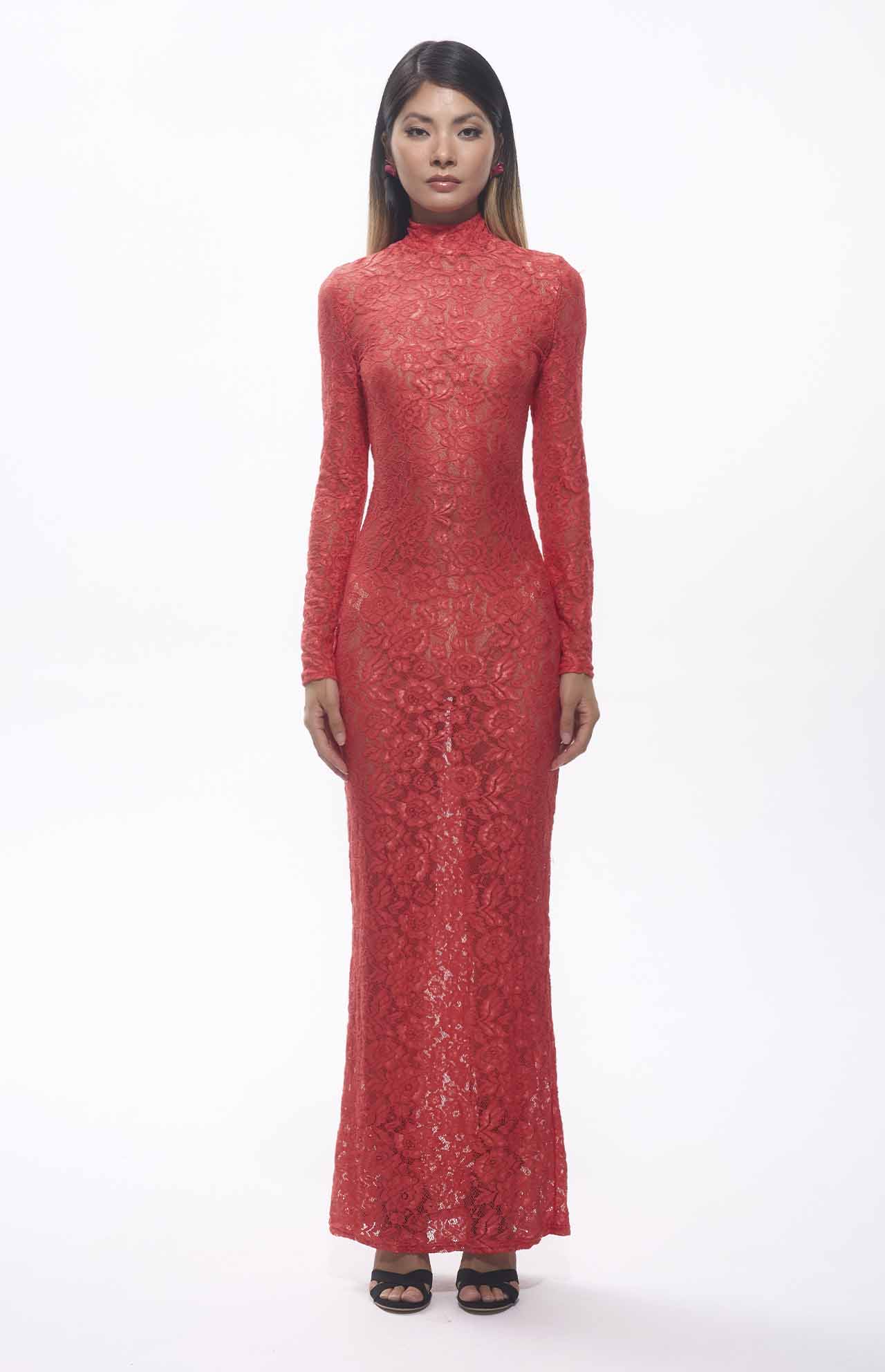 Passi Guipure Floral Lace Maxi Dress
