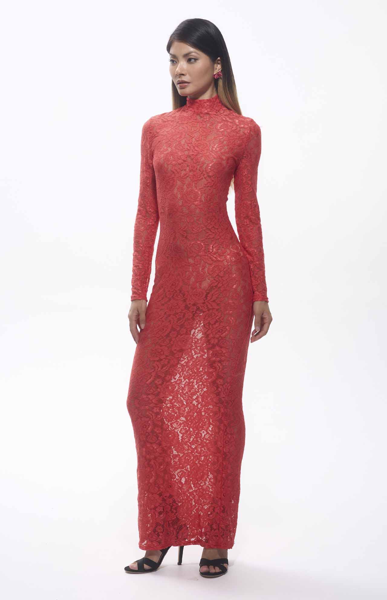 Passi Guipure Floral Lace Maxi Dress