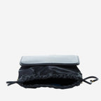 SUSU Leather Bucket Bag Black Purse Drawstring Design Medium Size Bag
