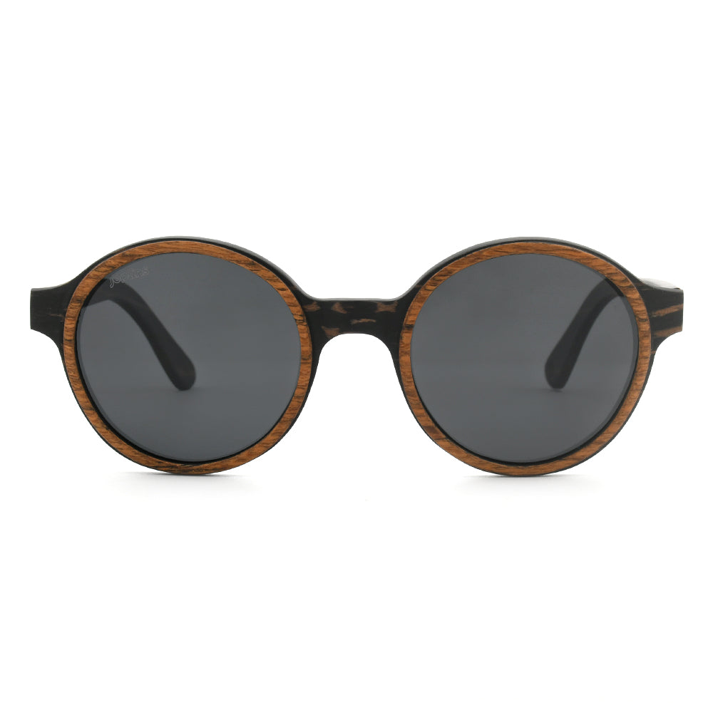 Pepe Iconic Round Wood Sunglasses