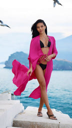 Key West Cover-Up Tunic (Long) 100% Silk Chiffon