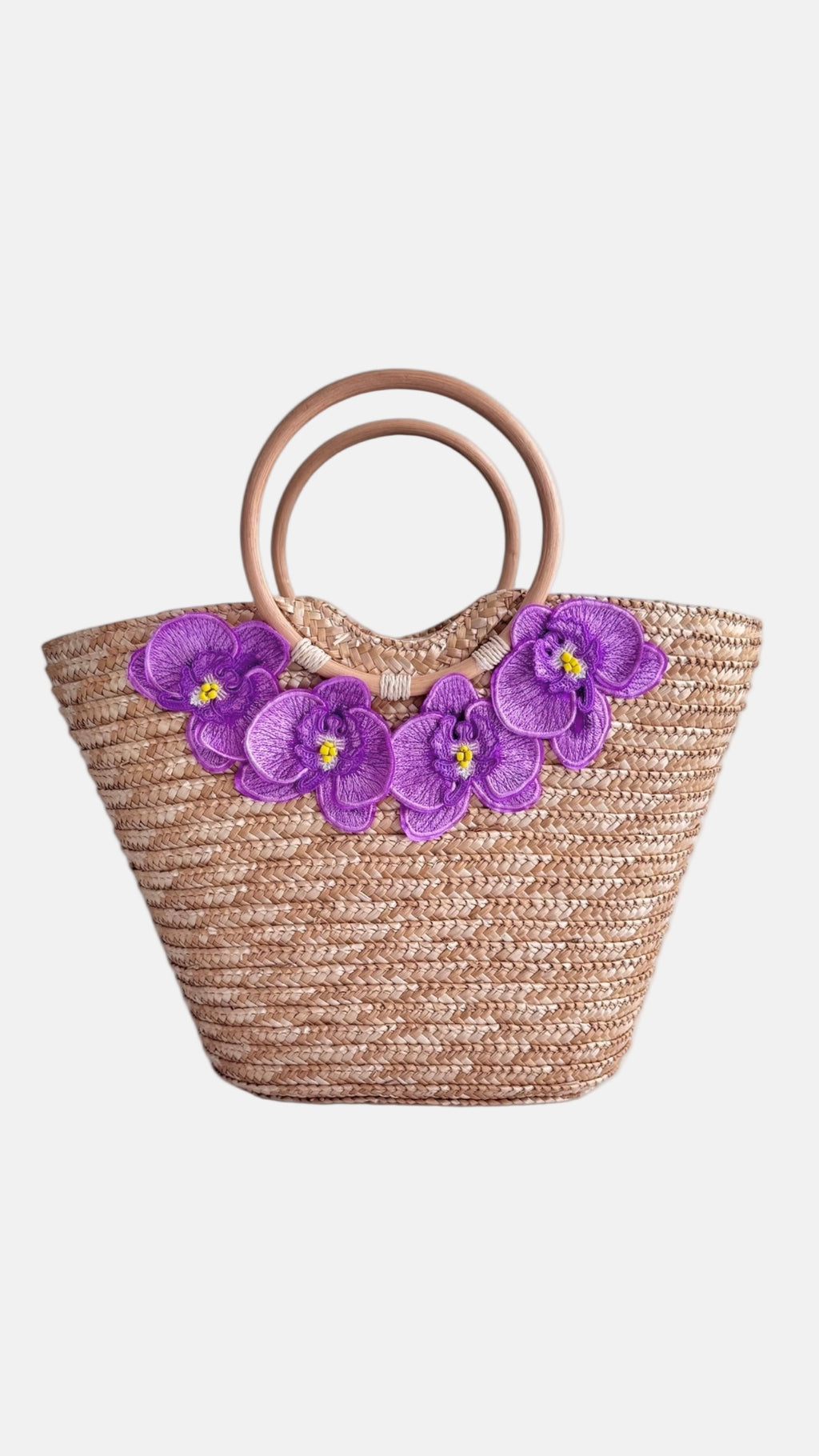 Goddess in Lilac Straw Beach Bag