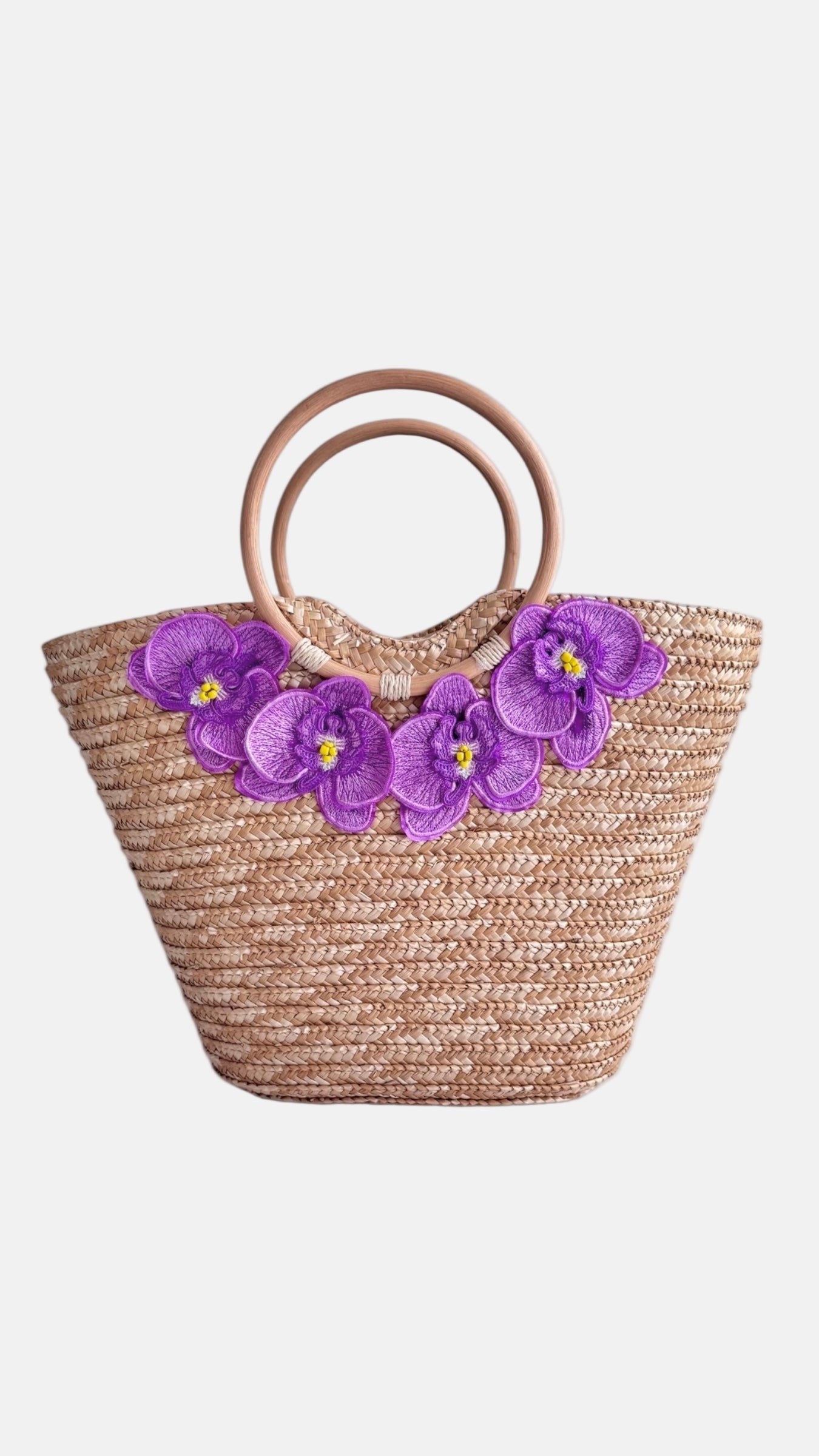 Goddess in Lilac Straw Beach Bag