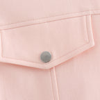 Pink Short Baseball-Style Jacket