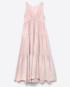 Pink Maxi Dress with Lace Details and Boho Style