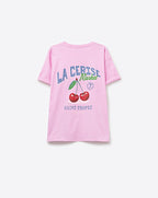 Pink T-Shirt with La Cerise Market Saint-Tropez Graphic