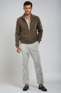 Pleated Wool Trouser Pants | Heather Grey