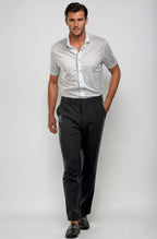 Pleated Wool Trouser Pants | Navy