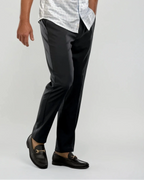 Pleated Wool Trouser Pants | Navy