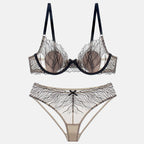 Lace Bra Set with Leopard Print Minimizer