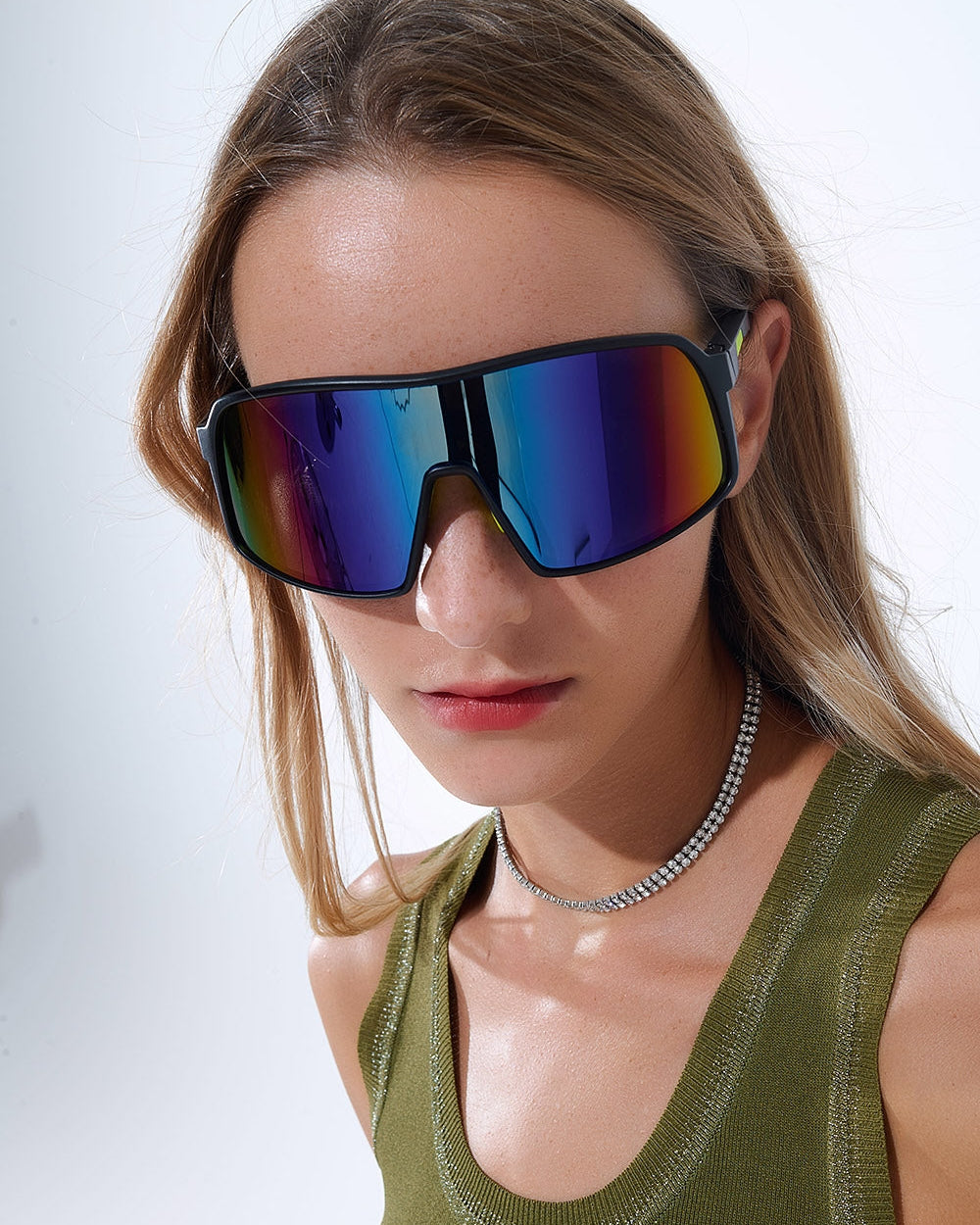 Polarized Sport Sunglasses in Blue Red Gradient