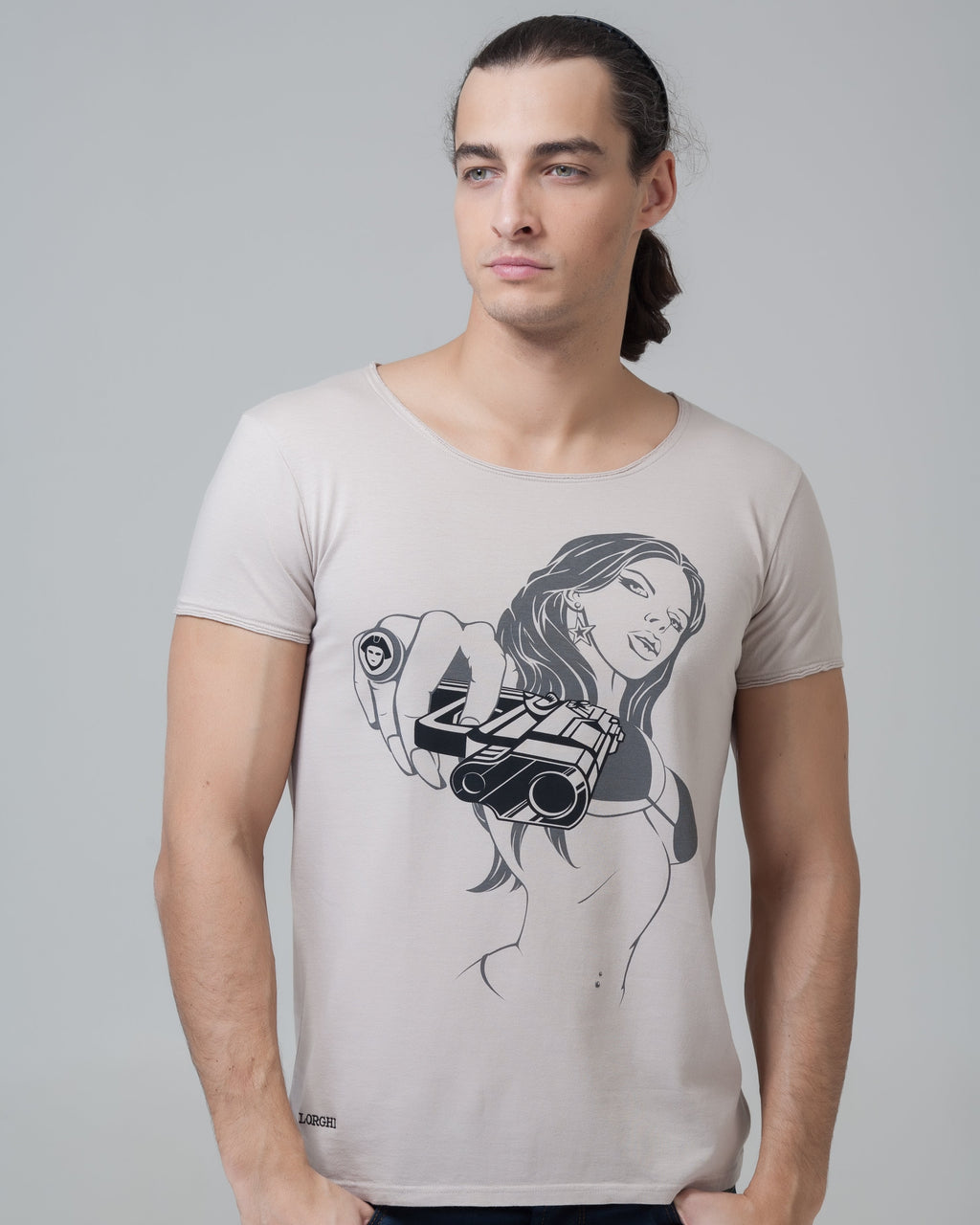 POPLINE Gunshot Short Sleeve Tee