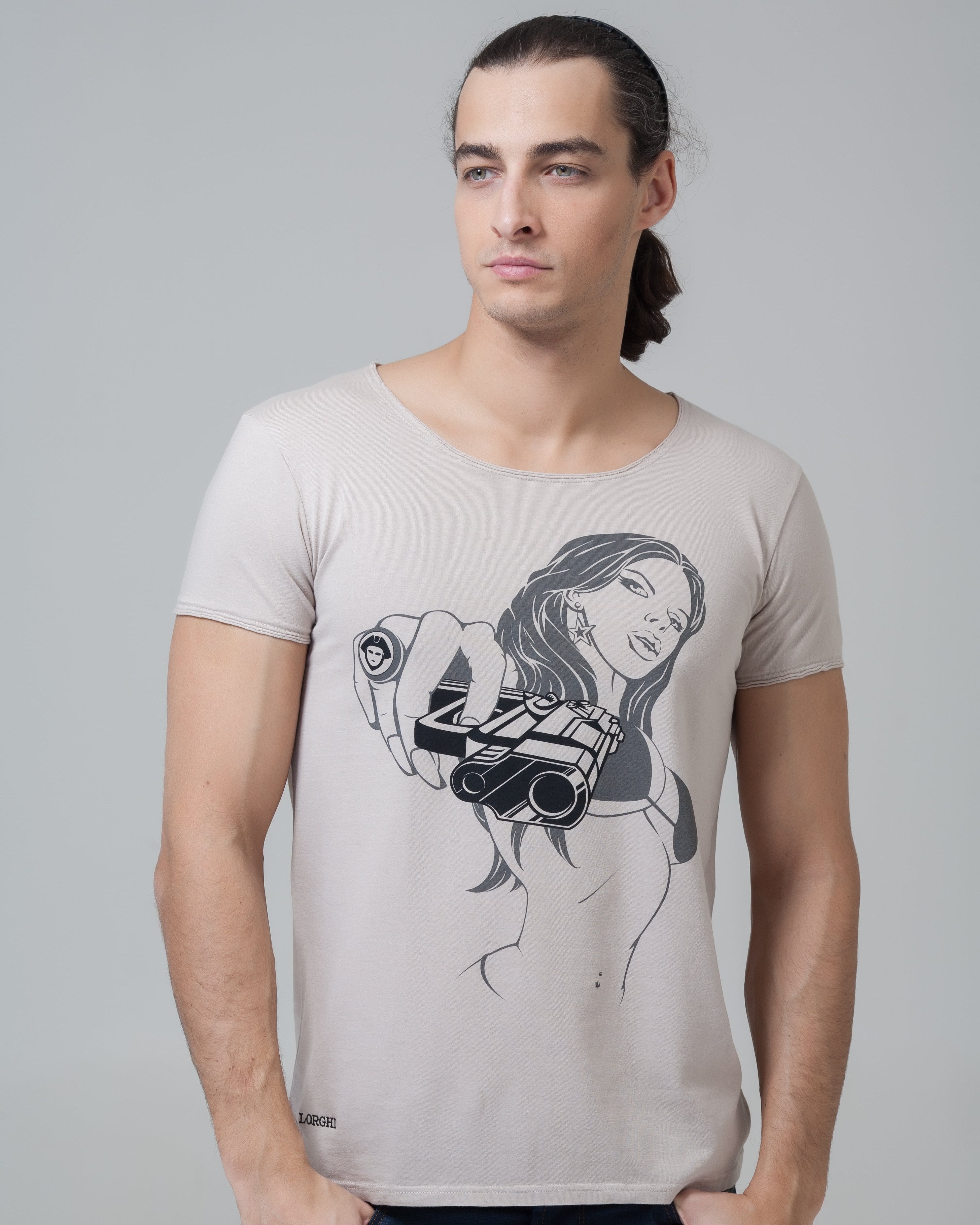 POPLINE Gunshot Short Sleeve Tee