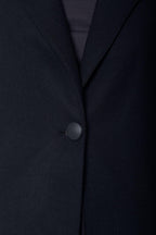 Le Réussi Worsted Flannel Long Trench Coat Black
