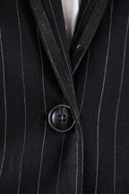 Black Pinstripes Suit Blazer