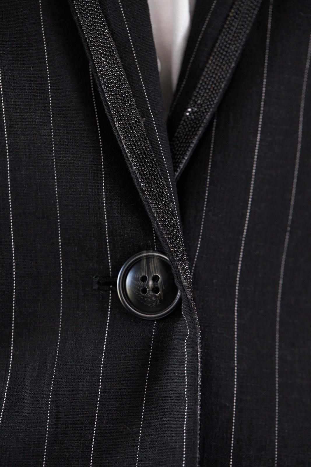 Black Pinstripes Suit Blazer