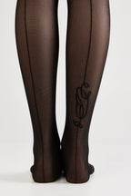 Conte Fantasy Tights Rose | Seam Imitation and Pattern