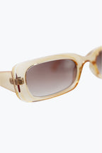 Rectangular Yellow Transparent Sunglasses with Brown Smoke Lenses