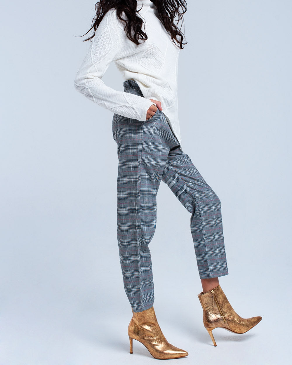Red Tartan Pattern Pants