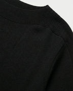 Relaxed Black Boatneck Sweater with Dropped Sleeves
