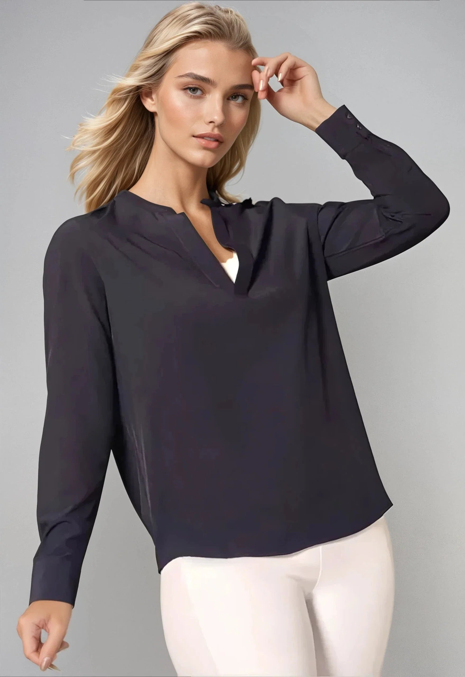 Resort Vee Popover Shirt | Navy