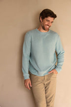 Butch Cashmist Crewneck | Aqua Heather