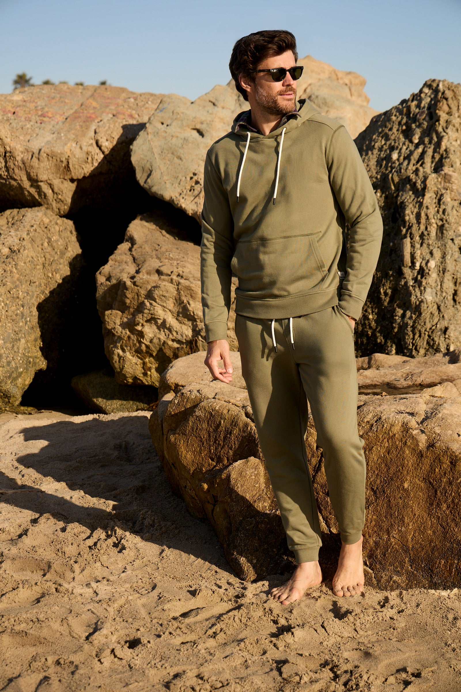 Dune Drawstring Terry Jogger | Lichen Green
