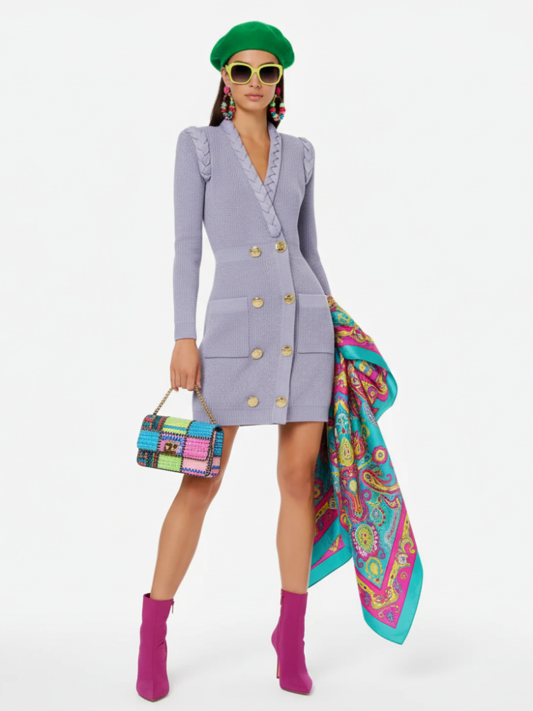 Retro Knitted Hepburn Dress | Greenwich Village BYMANYC New York