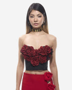 Rosa Flower Patch Corset Mini Top