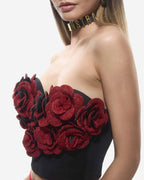 Rosa Flower Patch Corset Mini Top