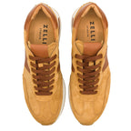 ROXI Suede & Calfskin Sneaker | Cognac