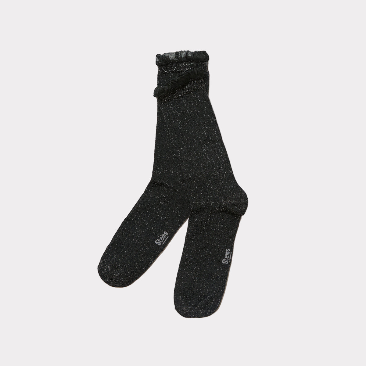 Soft Ruffle Metallic Socks