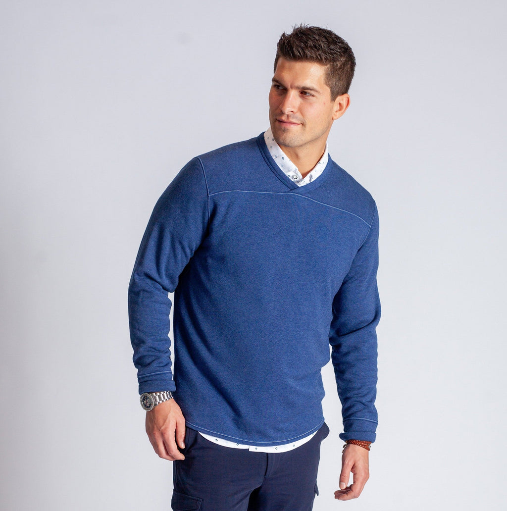 Rugvee Pullover V-Neck Sweatshirt | Tokyo Blue