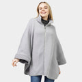 Zip-Up Knit Cape Poncho
