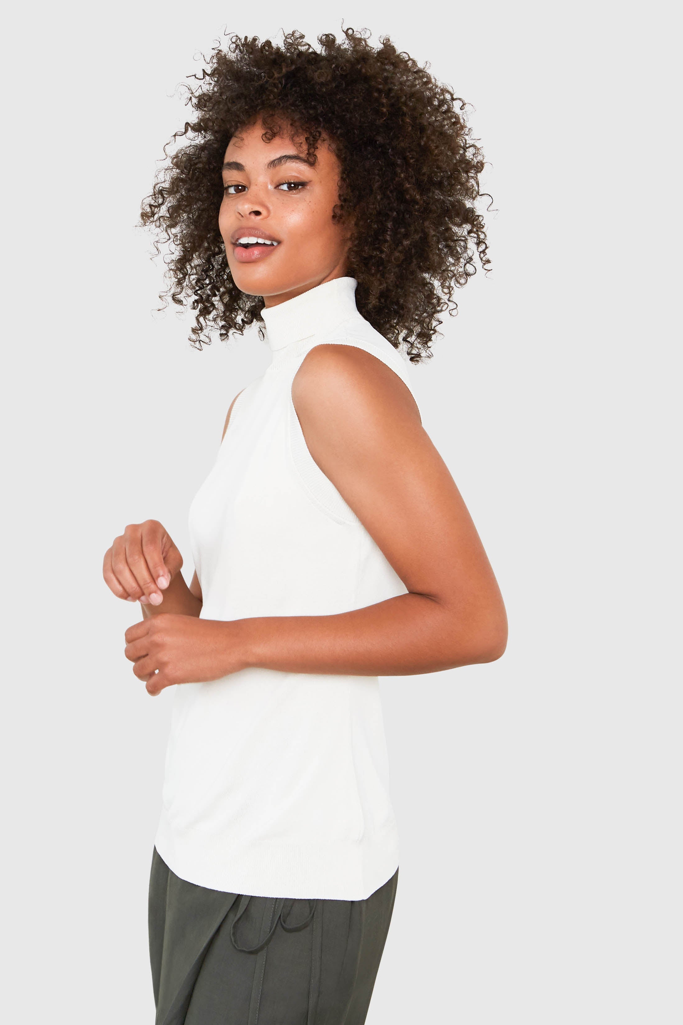 HEPBURN Sleeveless Viscose Sweater CREAM
