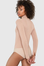 MIRA Turtleneck Viscose Bodysuit BEIGE