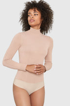 MIRA Turtleneck Viscose Bodysuit BEIGE