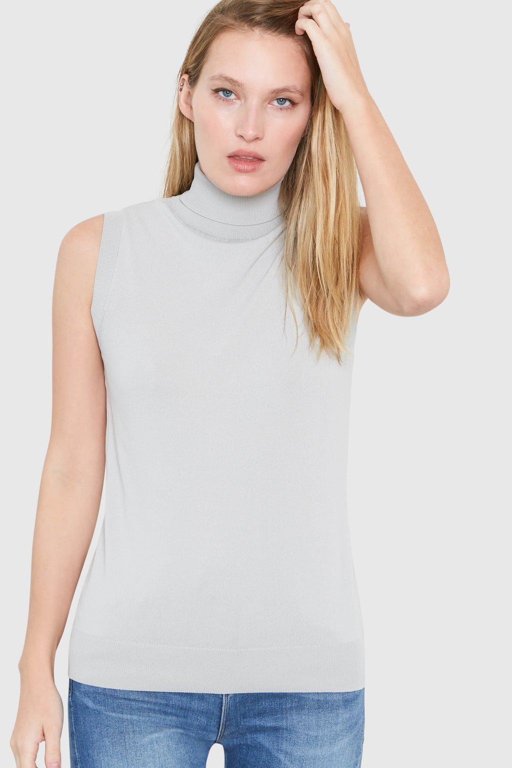 HEPBURN Sleeveless Viscose Sweater SMOKE