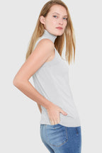 HEPBURN Sleeveless Viscose Sweater SMOKE