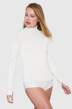 MIRA Turtleneck Viscose Bodysuit CREAM
