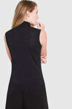 HEPBURN Sleeveless Viscose Sweater BLACK