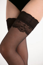 Fantasy Stockings Conte Sense Silicone Lace Top with Back Seam Imitation