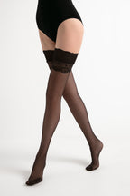 Fantasy Stockings Conte Sense Silicone Lace Top with Back Seam Imitation
