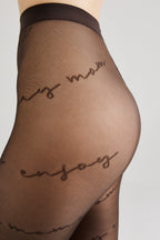Fantasy Tights Conte Sentiment Diagonal Inscriptions