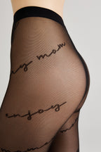 Fantasy Tights Conte Sentiment Diagonal Inscriptions