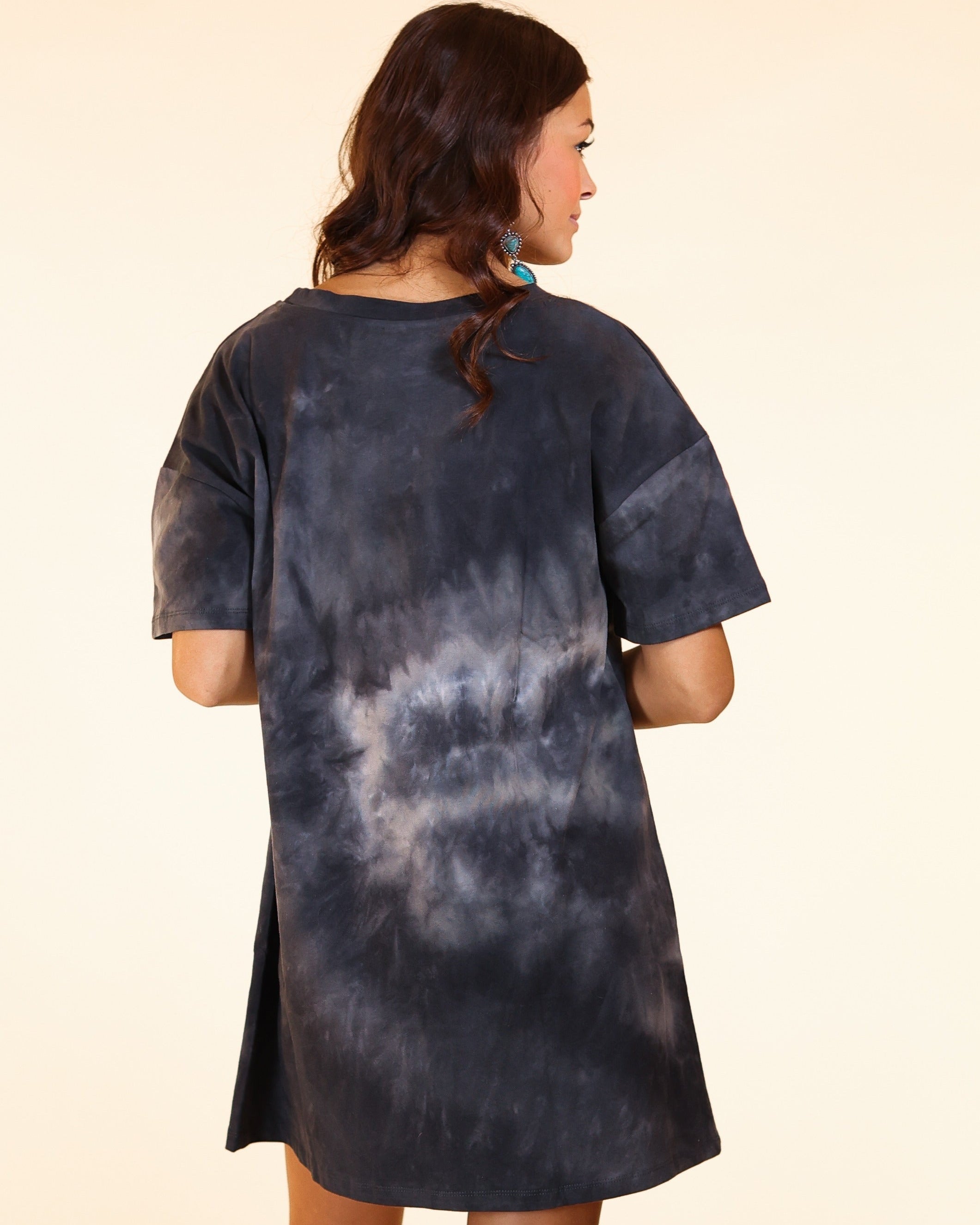 Black Tie Dye T-Shirt Dress