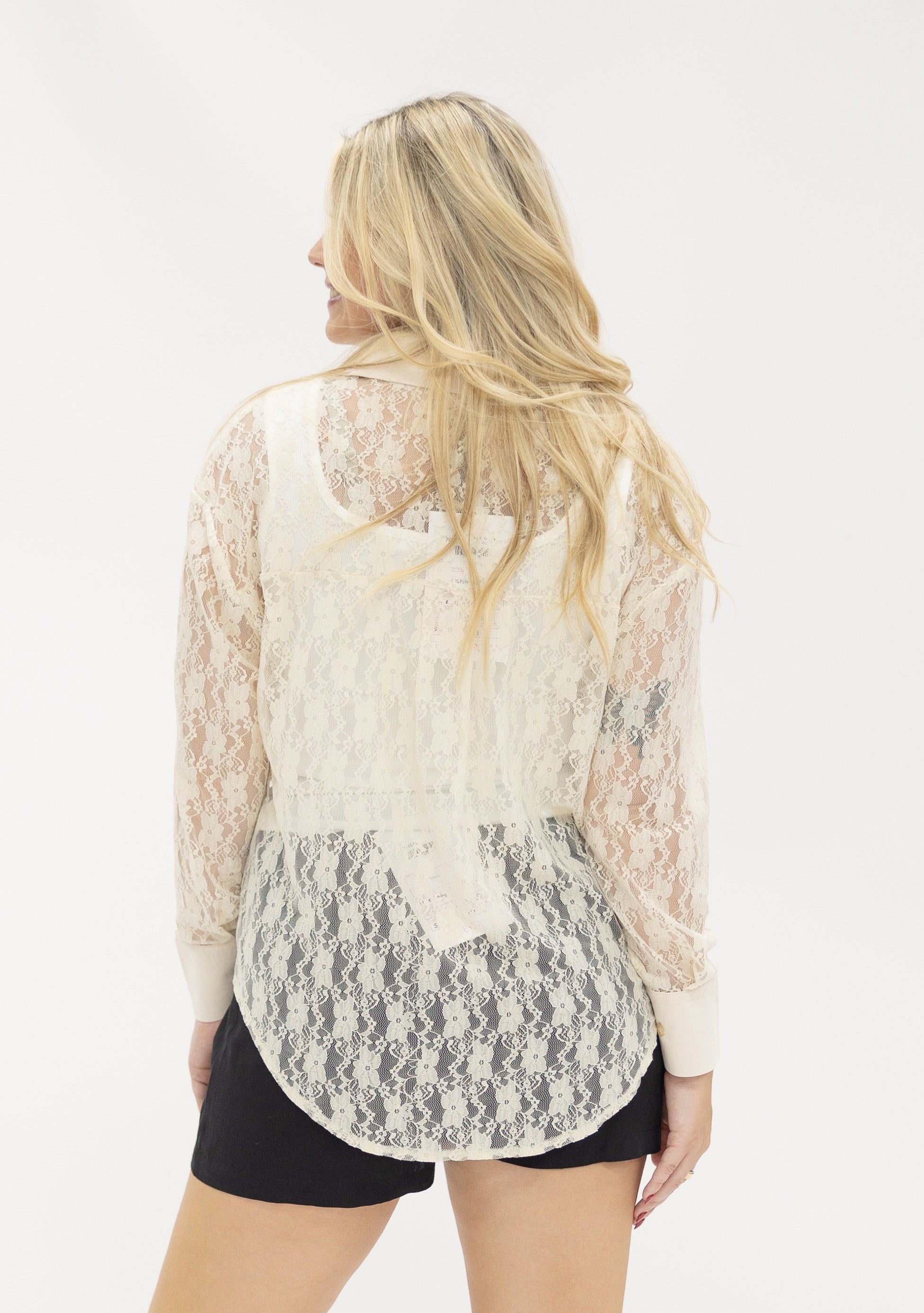 Kathryn Classic Button-Up | Ivory Lace