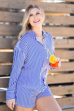 Kathryn Classic Button-Up | Blue Stripe