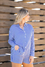 Kathryn Classic Button-Up | Blue Stripe