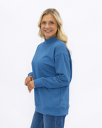 Mock Neck Sweatshirt | Navy